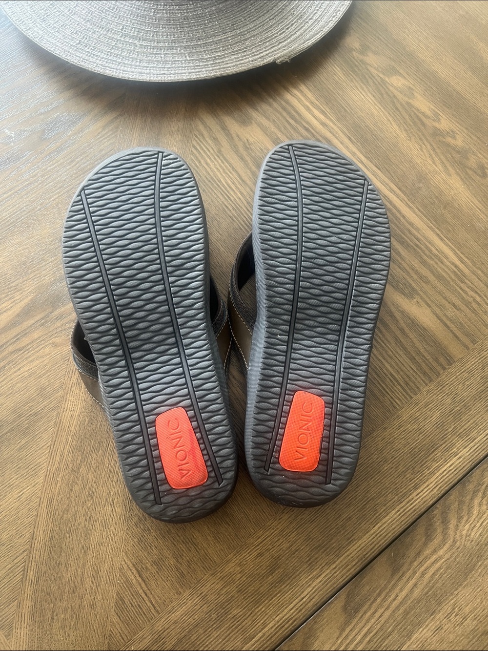 Vionic Flip Flop with Brown Straps - Picture 6 of 9
